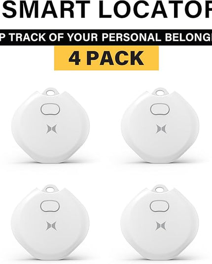 Xtreme Rechargeable Air Tracker Tag 4 Pack, Key Finder Compatible with Apple Find My App for iOS iPhone, GPS Live Location Tracker, USB-C Charging, 100dB Alert, Keychain Attachment, Air Locator