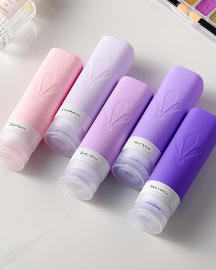 INSFIT Travel Bottles for Toiletries, TSA Approved 3oz Travel Size Toiletries, BPA Free Leak Proof Squeezable Silicone Tubes Travel Essentials for Shampoo Conditioner Lotion Soap