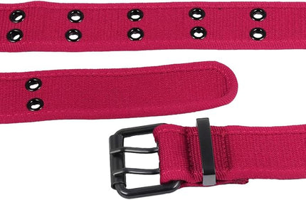 moonsix Canvas Web Belts for Men,Solid Color Casual Double Hole Grommet Belt