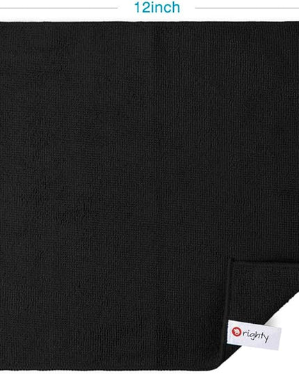 Orighty Microfiber Cleaning Cloth, 12 Pack Microfiber Towels for Cars, Highly Absorbent Car Cleaning Supplies, Lint Free Cloths Clean Rags for Car Care, House, Kitchen, 12x12 inch, Black
