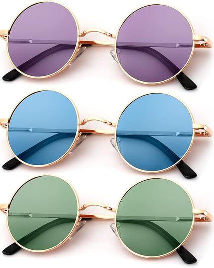 KALIYADI Round Polarized Sunglasses for Men Women Retro Metal Hippie Circle Style Sun Glasses UV Protection