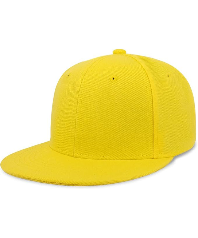 CHOK.LIDS Flat Bill Visor Classic Snapback Hat Blank Adjustable Brim High Top End Trendy Color Style Plain Tone Baseball Cap