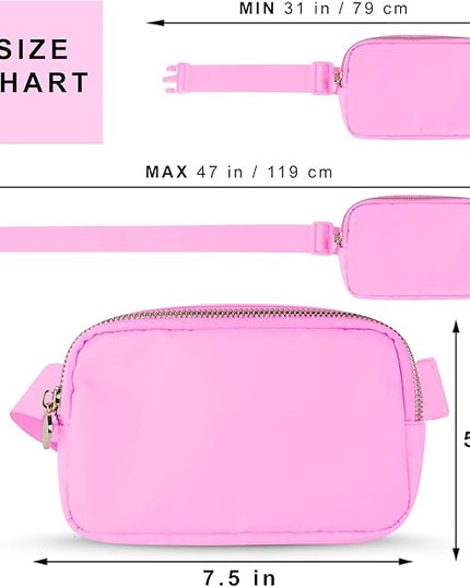DANCOUR Pink Fanny Pack for Women – Stylish Crossbody Belt Bag, Compact Travel Waist Bag, Everyday Mini Bag, Trendy Fashion Fanny Pack, Lightweight Crossbody for On-the-Go
