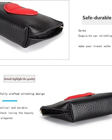 ZYLOXAR Genuine Leather Wallet Soft Coin Purse with Keychain Small Zipper Pouch for Women (Black)