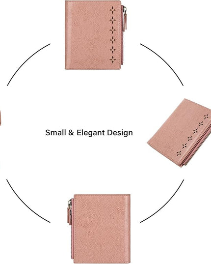 Lavemi Ultra Thin Small Compact Leather Womens Girls Wallets RFID Blocking Credit Card Holder for Women