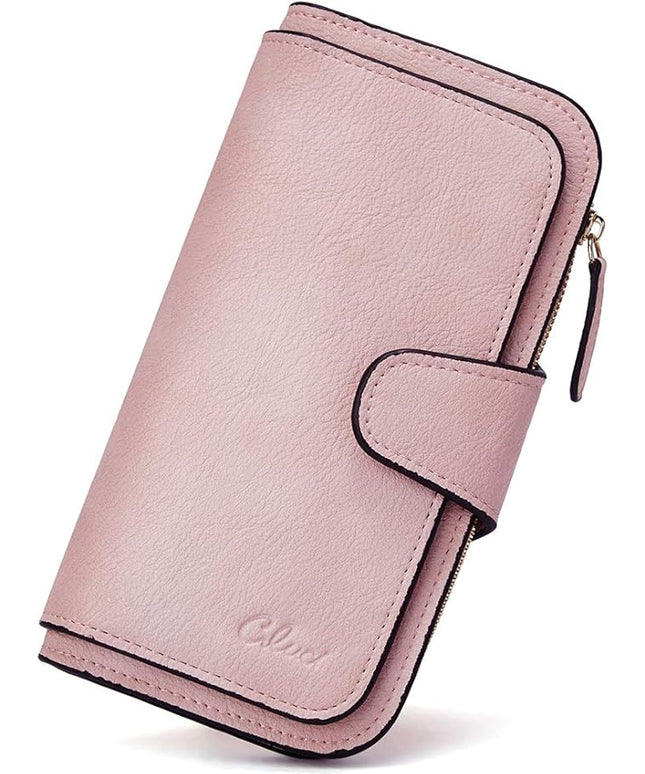 CLUCI Wallet For Women PU Leather RFID Blocking Womens Wallet Bifold Card Holder with ID Window Gifts for Women Birthday | RFID Blocking, Designer, Trifold, Card Holder, ID Window