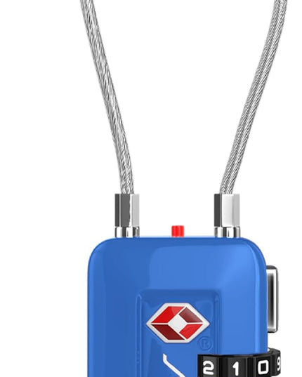 TSA Accepted Luggage Travel Lock, Set-Your-Own Combination Lock for School Gym Locker, Luggage Suitcase Baggage Locks, Filing Cabinets, Toolbox, Case (Blue, 1 Pack)