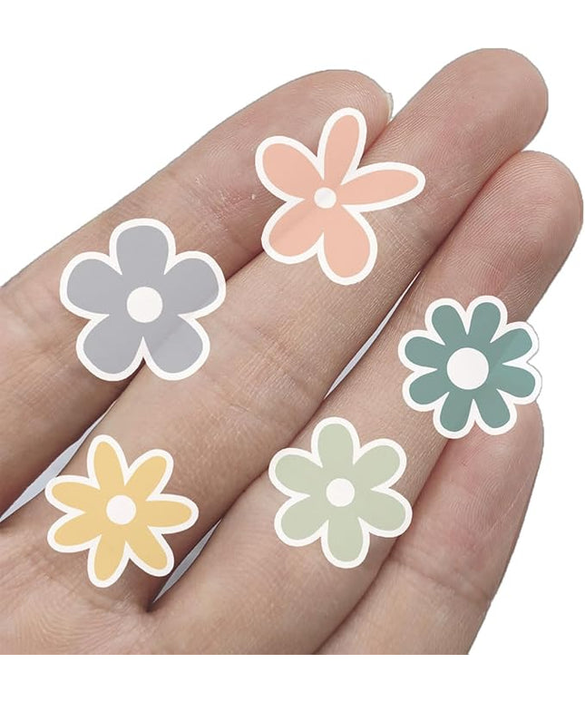 Little Daisy Stickers, Set of 70 Cute Flower Sticker Pack for Laptop, Water Bottle, and Phone, Aesthetic Small Floral Decals, 1 Inch (Colorful)