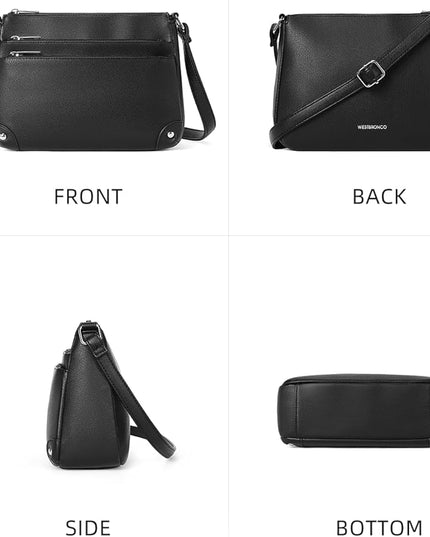 WESTBRONCO Crossbody Bags for Women, Medium Size Shoulder Handbags, Satchel Purse with Multi Zipper Pocket