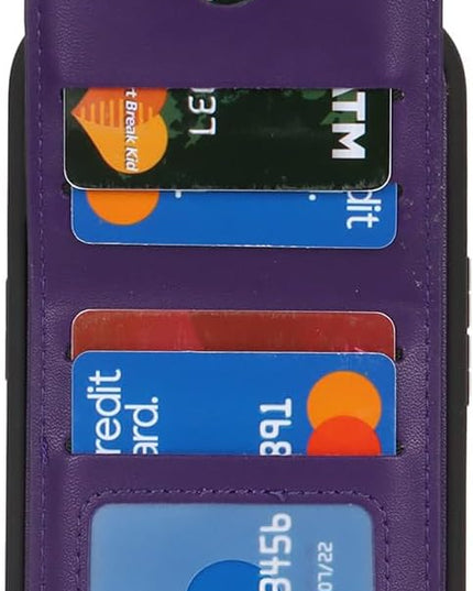 for iPhone 15 Wallet Case with Card Holder, for iPhone 15 Case Wallet with Strap Credit Card Slot, Crossbody Bag with Zipper Case for iPhone15 - Purple