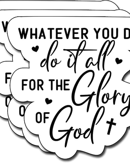 (3Pcs) Whatever You Do Do It All for The Glory of God Sticker, Christian Gifts Decorate Books Laptop Phone, Water Bottles Kindles Stickers, Tumbler Sticker Waterproof Vinyl Decorate 3" Inch