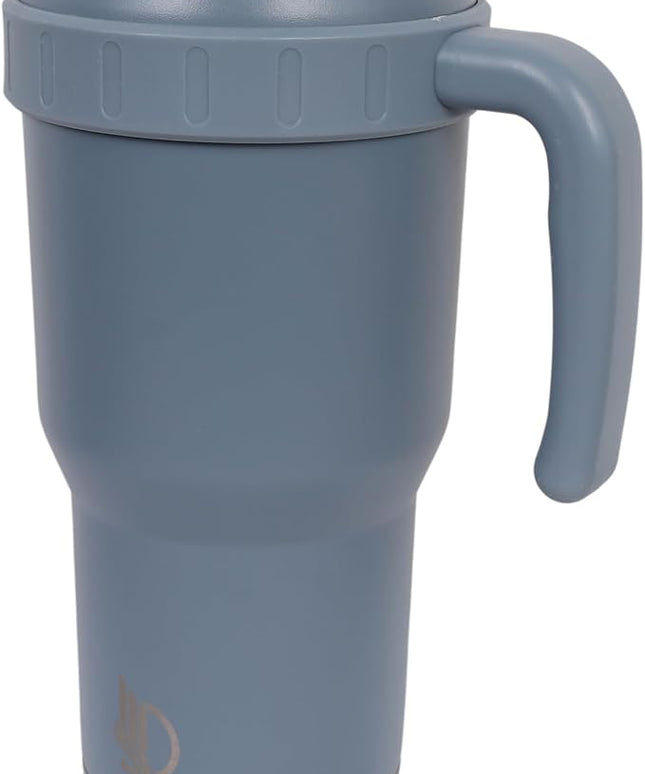 40 Oz Tumbler with Handle & Straw Lid, Insulated Stainless Steel Vacuum Flask, Double Wall Thermal Car Cup for Hot & Cold Drinks, Leak Proof, BPA Free (Slate Gray)