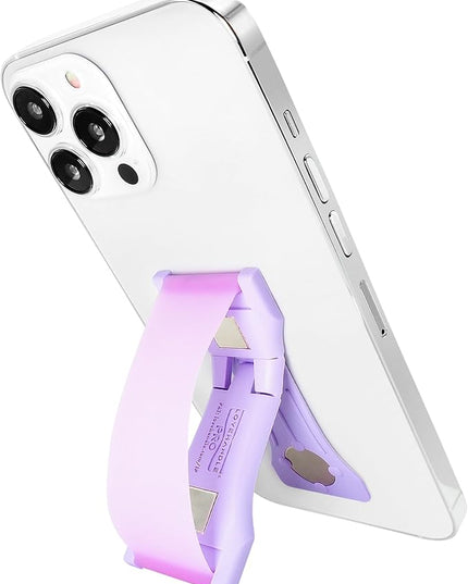 LOVEHANDLE PRO Premium Phone Grip - Silicone Phone Strap - Magnetic Phone Mount and Kickstand for Smartphone and Tablet - Lavender Glow Silicone