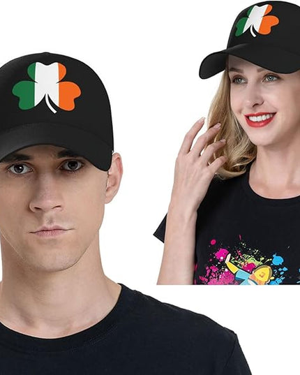 St. Patrick's Day Lucky Shamrock Hat Adjustable Irish Green Clover Baseball Cap Trucker Hat for Men Women