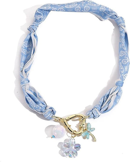 HETICA Scarf Necklace for Women Silk Western Charm Necklaces Fashion Accessory Jewelry Gift