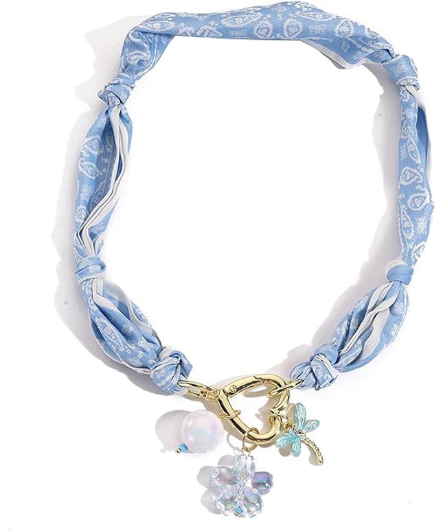 HETICA Scarf Necklace for Women Silk Western Charm Necklaces Fashion Accessory Jewelry Gift