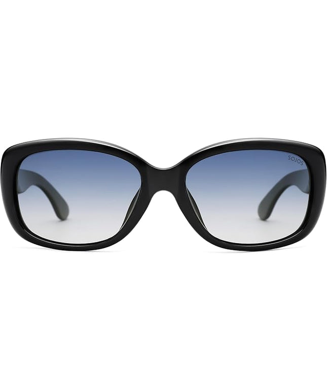 SOJOS Vintage Square Sunglasses for Women Polarized UV Protection Havana Frame SJ2111