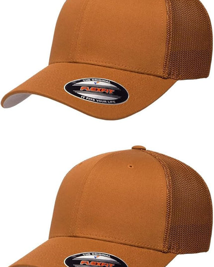 Flexfit 6511 Fitted Mid-Profile Stretchable Mesh Panels Trucker Cap | Bulk Pack Available