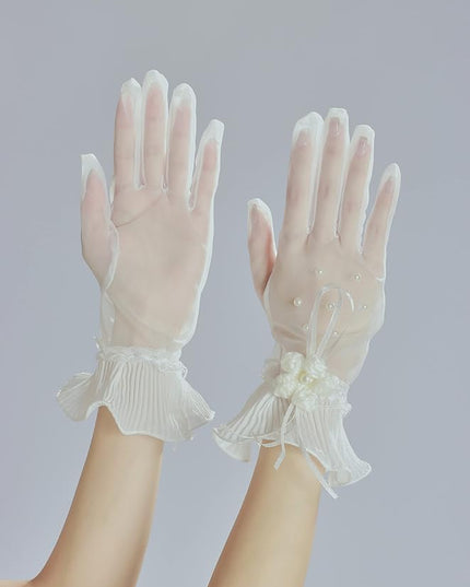 Sahabowi Satin Gloves Formal Bridal Banquet Party Wedding Opera Solid Colorful Mitten For Women
