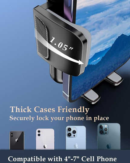 Phone Mount for Car Vent: [Never Blocking] Air Vent Cell Phones Holder for iPhone & Samsung Android Smartphone [Thick Cases Friendly] Hands-Free Auto Mobile Phone Stand (Gray)