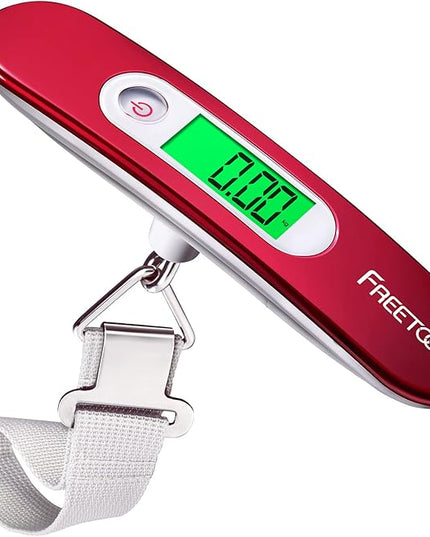 FREETOO Luggage Scale Portable Digital Hanging Scale for Travel, Suitcase Weight Scale with Superior Piano Lacquer 110 Lb/ 50Kg Capacity, Battery Included