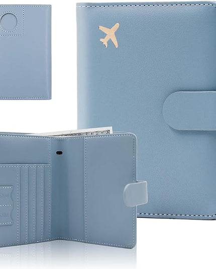 Melsbrinna Premium Leather Passport Holder Covers Case, Waterproof Rfid Blocking Travel Wallet Passport Holder with Pen Holder, Cute Passport Book for Women/Men