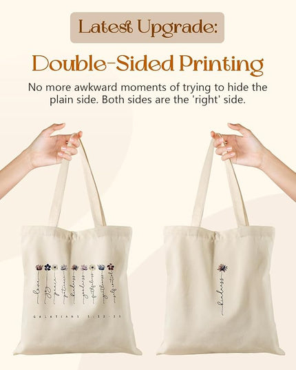 Aesthetic Tote Bag for Women- with Magnetic Buckle and Zipper Inner Pocket Cloth Cotton Canvas Tote Bags