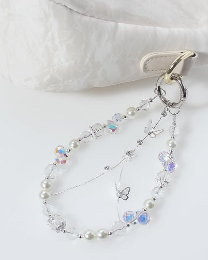 Beaded Phone Wrist Strap,Crystal Keychain Wristlet,Camera Strap Wrist,Cute Phone Chain Wristlet Purse Bag Charms