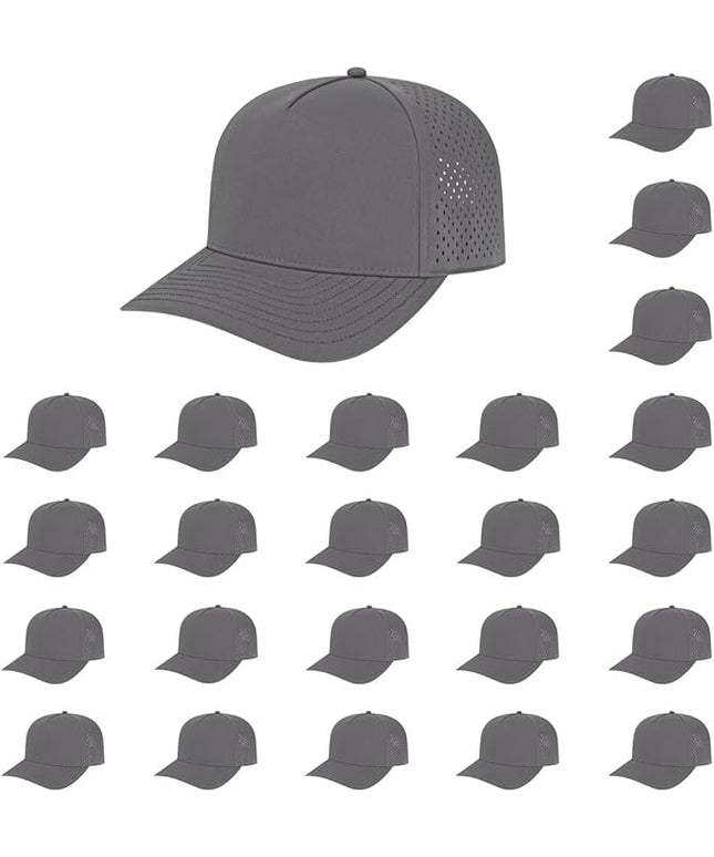 Cap America i8540 Premium Water-Resistant Perforated Medium Profile 5-Panel Cap w/UV Guard & Adjustable Snapback