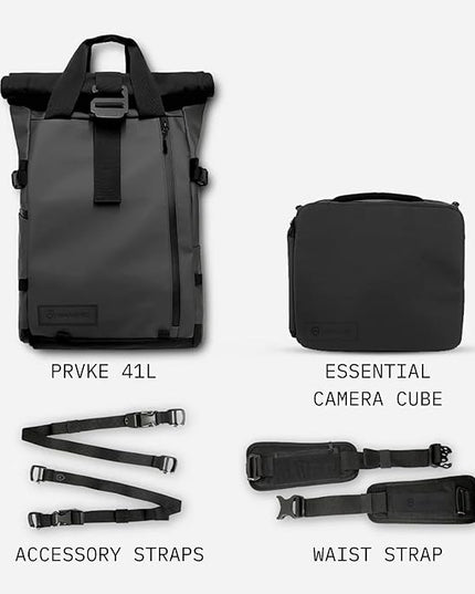 WANDRD PRVKE 41L, V3 Photography Bundle: Weather-Resistant Travel & Camera Backpack with Laptop Sleeve, Quick Side Access, Clamshell Opening – Ideal Photography & Travel Bag
