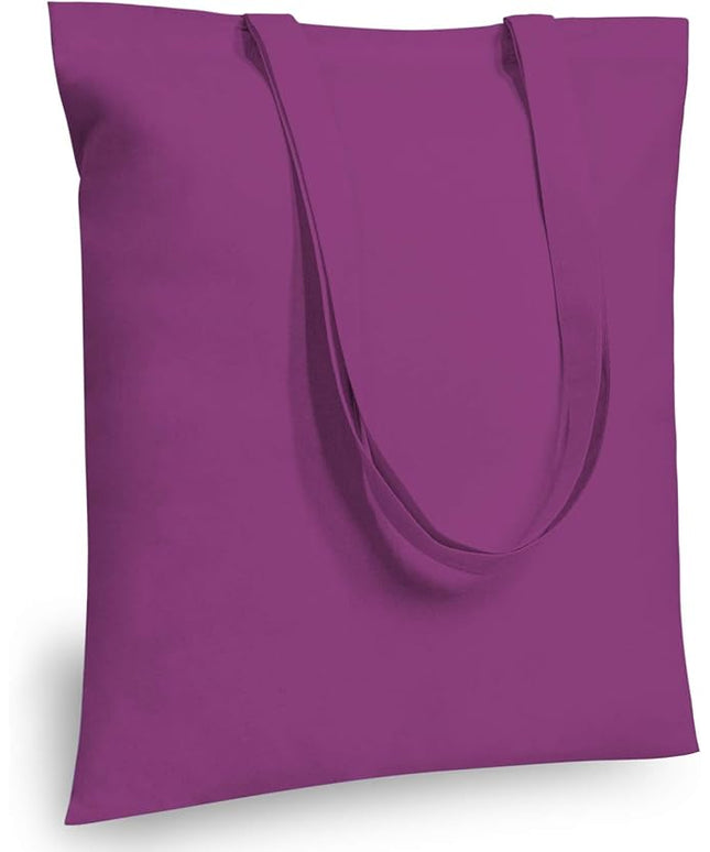 TOPDesign 6-Pack Economical 16"x15" Purple Cotton Tote Bag, Lightweight Medium Reusable Grocery Shopping Cloth Bags, Suitable for DIY, Advertising, Promotion, Gift, Activity