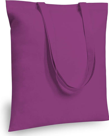 TOPDesign 12-Pack Economical 16"x15" Purple Cotton Tote Bag, Lightweight Medium Reusable Grocery Shopping Cloth Bags, Suitable for DIY, Advertising, Promotion, Gift, Activity