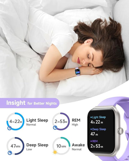 TOOBUR Smart Watch for Women Alexa Built-in, 1.95" Fitness Tracker with Answer/Make Calls, IP68 Waterproof/Heart Rate/Sleep Tracker/100 Sport Modes, Fitness Watch Compatible Android iOS