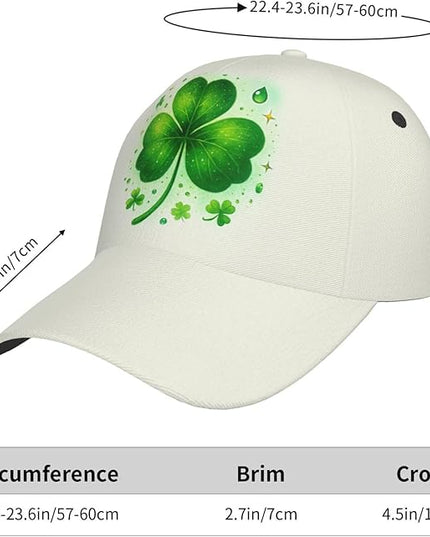 St. Patrick's Day Baseball Cap, Irish Green Clover Trucker Hat for Men Women, Fashion Adjustable Sun Visor Dad Hat