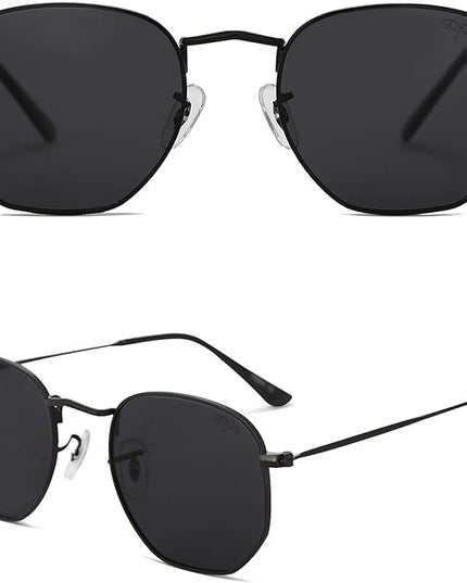 SOJOS Square Polarized Sunglasses for Women Men Small Hexagonal Polygon Shades SJ1072