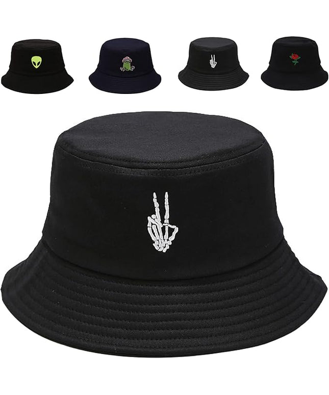 Cotton Bucket Hat for Women Men Summer Travel Sun Beach Bucket Cap, Unisex Outdoor Fisherman Hat