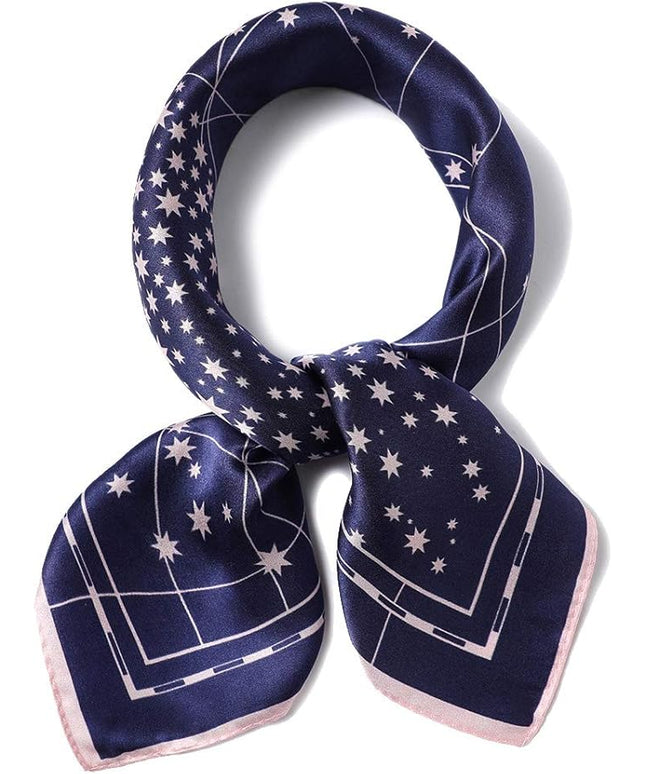 ANDANTINO 100% Real Mulberry Silk Scarf -21'' x 21''- Lightweight Neckerchief –Women Men Small Square Digital Printed Scarves