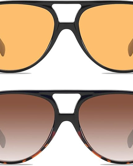 YDAOWKN Retro Aviator Sunglasses for Women Mens Large Frame Classic Vintage 70s Sun Glasses Aviators