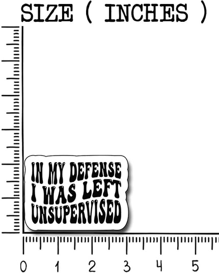 (3Pcs) in My Defense I was Left Unsupervised Sticker, Funny Motivational Sayings Humorous Decal Decorate Books Laptop Phone Water Bottles Kindles Tumbler Waterproof Vinyl Decorate Sticker 3" Inch
