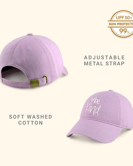 CHOK.LIDS Be Kind Trendy Womens Baseball Cap Unisex Fashion Cotton Polo Style Fun Inspirational Saying Seasonal Headwear