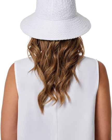 Women's Bucket Hat - UPF 50 Sun Protection - Packable & Travel Friendly - Marina in White (One Size)