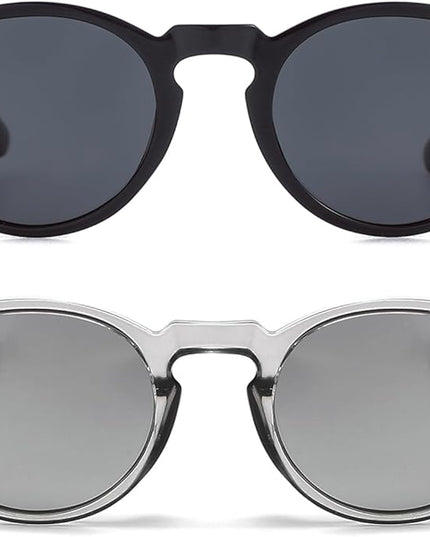 Gleyemor Vintage Polarized Sunglasses for Men Round Sunglasses UV400 Protection Retro Hand-crafted Acetate Frame