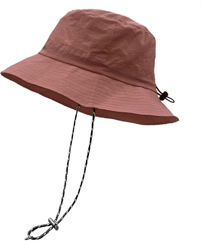woogwin Waterproof Bucket Rain Hat with Chin Strap Quick Dry Packable Boonie Sun Hat Safari Hat UV Protection