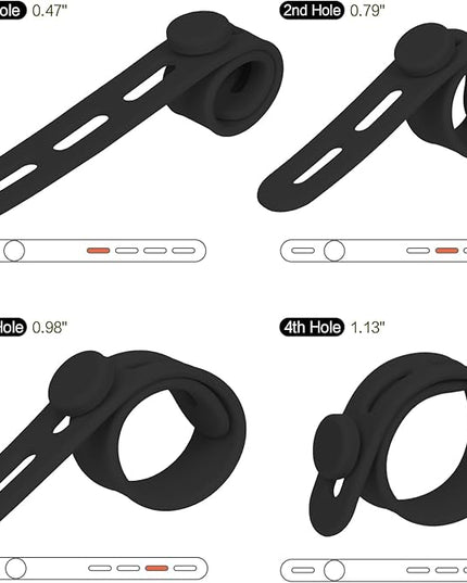 Donruby 24Pcs Silicone Cable Ties - Reusable & Washable with Locking Buckles, Adjustable Fastening Cable Management Straps, Multi-Purpose High Elasticity Cord Organizer (Black)