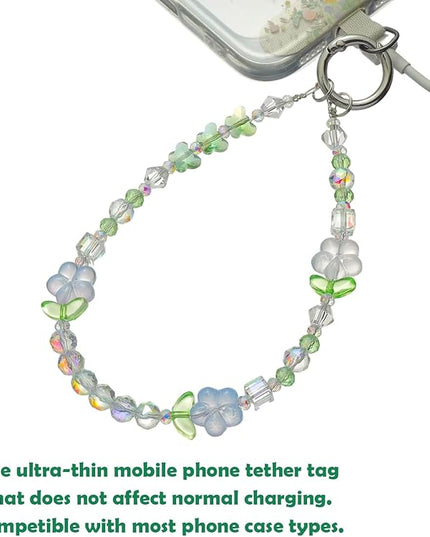 Colorful Crystal Beaded Phone Wrist Strap -Cell Phone Lanyard Hands-Free Wrist Strap, Detachable Wristlet Strap，Gift for Women