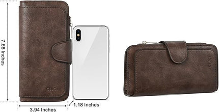 CLUCI Wallet For Women PU Leather RFID Blocking Womens Wallet Bifold Card Holder with ID Window Gifts for Women Birthday | RFID Blocking, Designer, Trifold, Card Holder, ID Window