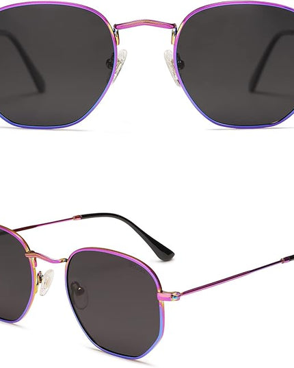 SOJOS Square Polarized Sunglasses for Women Men Small Hexagonal Polygon Shades SJ1072