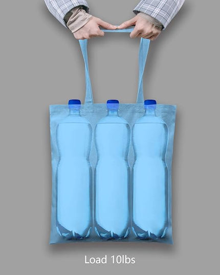 TOPDesign 12-Pack Economical 16"x15" Baby Blue Cotton Tote Bag, Lightweight Medium Reusable Grocery Shopping Cloth Bags, Suitable for DIY, Advertising, Promotion, Gift, Activity