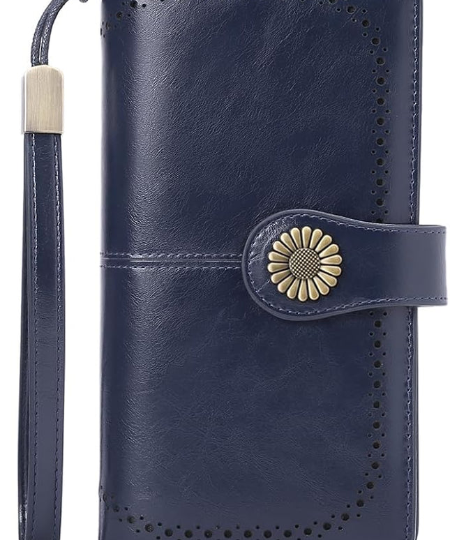 SENDEFN Wallets for Women Leather Credit Card Holder with RFID Blocking Large Capacity Wristlet | with RFID Blocking, Large Capacity, Wristlet, with RFID Blocking, Large Capacity, Wristlet