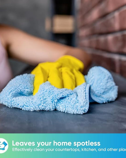 HOMEXCEL Blue Microfiber Cleaning Cloth, 12 Pack Premium Microfiber Towels for Cars, Lint Free, Scratch-Free, Highly Absorbent, Reusable Cleaning Rags for Car, Household, Kitchen, Window,11.5"X11.5"